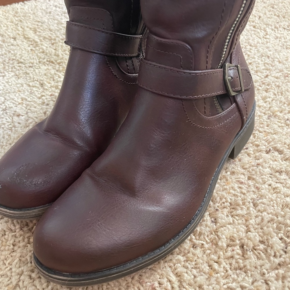 Brown Leather Rider Boots - Picture 3 of 7
